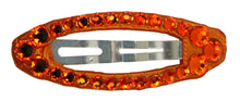 Load image into Gallery viewer, Jannuzzi Swarovski Oval Snap Orange Barrette 
