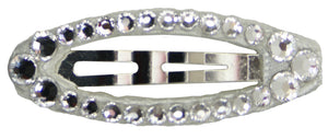 Jannuzzi Swarovski Oval Snap White Barrette 