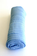 Load image into Gallery viewer, 100% Cotton Muslin Swaddle Light Blue Blanket
