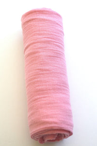 100% Cotton Muslin Swaddle Light Pink Blanket